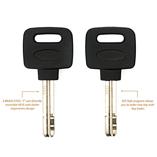 OKG Heavy Duty Bike Lock. Black. 8 lb. 2.6ft x 1/2 in (12mm) Thick Cut Proof Chain Combo 18mm Small U Lock. Ideal for Motorcycles. ATVs. Mopeds or Garage Security - Image 6