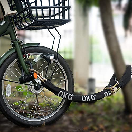 OKG Heavy Duty Bike Lock. Black. 8 lb. 2.6ft x 1/2 in (12mm) Thick Cut Proof Chain Combo 18mm Small U Lock. Ideal for Motorcycles. ATVs. Mopeds or Garage Security - Image 7