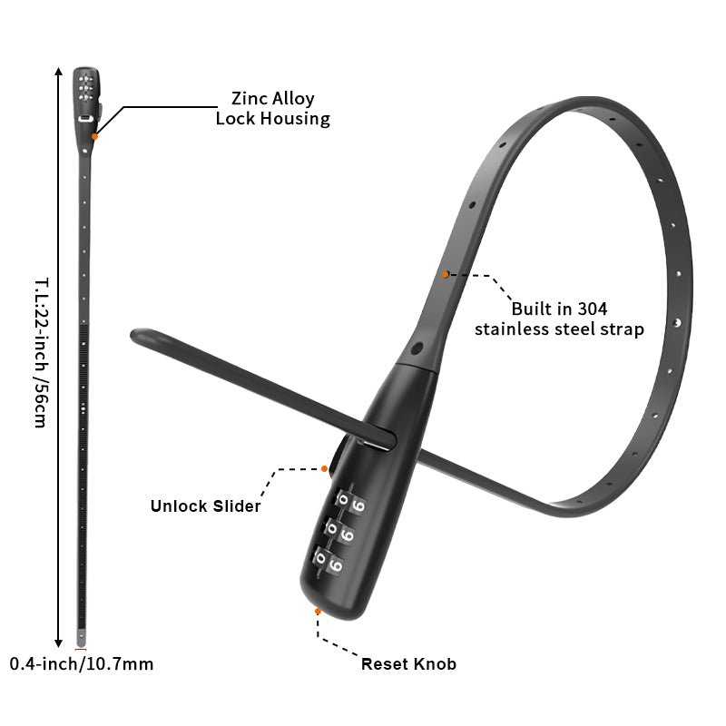 OKG Zip Tie Lock - 3-Digit Combo Bike Lock for Cabinet, Helmet, Skateboard, Fridge, Luggage, BBQ, Stroller, Scooter, Fence Door - Image 3