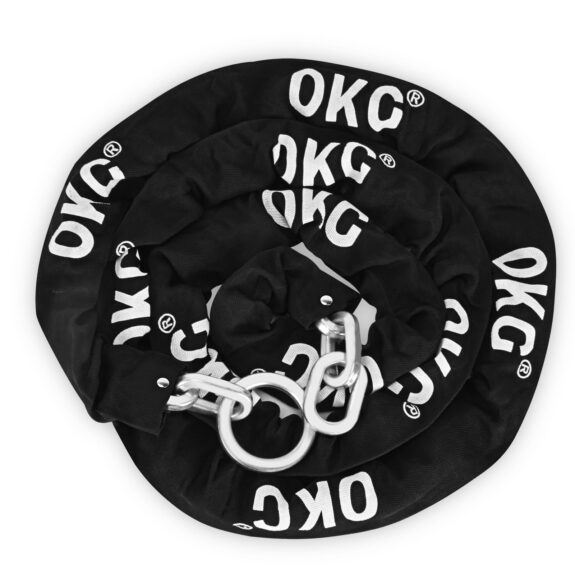 OKG Extra Long Security Chain - 10-Foot x 3/8" Thick Heavy Duty Chain, Eco-Zinc Plated - Uncuttable Chain for Outdoor & Indoor Use -Bike & Motorcycle Lock Chain - for Two or More 2 Wheeled Vehicles