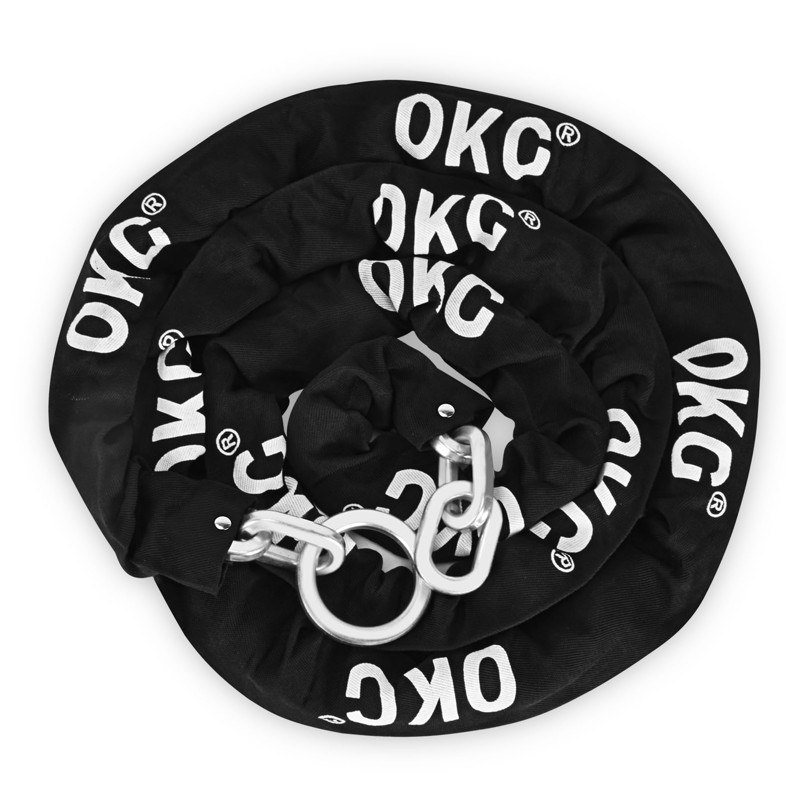OKG Extra Long Security Chain - 10-Foot x 3/8" Thick Heavy Duty Chain, Eco-Zinc Plated - Uncuttable Chain for Outdoor & Indoor Use -Bike & Motorcycle Lock Chain - for Two or More 2 Wheeled Vehicles