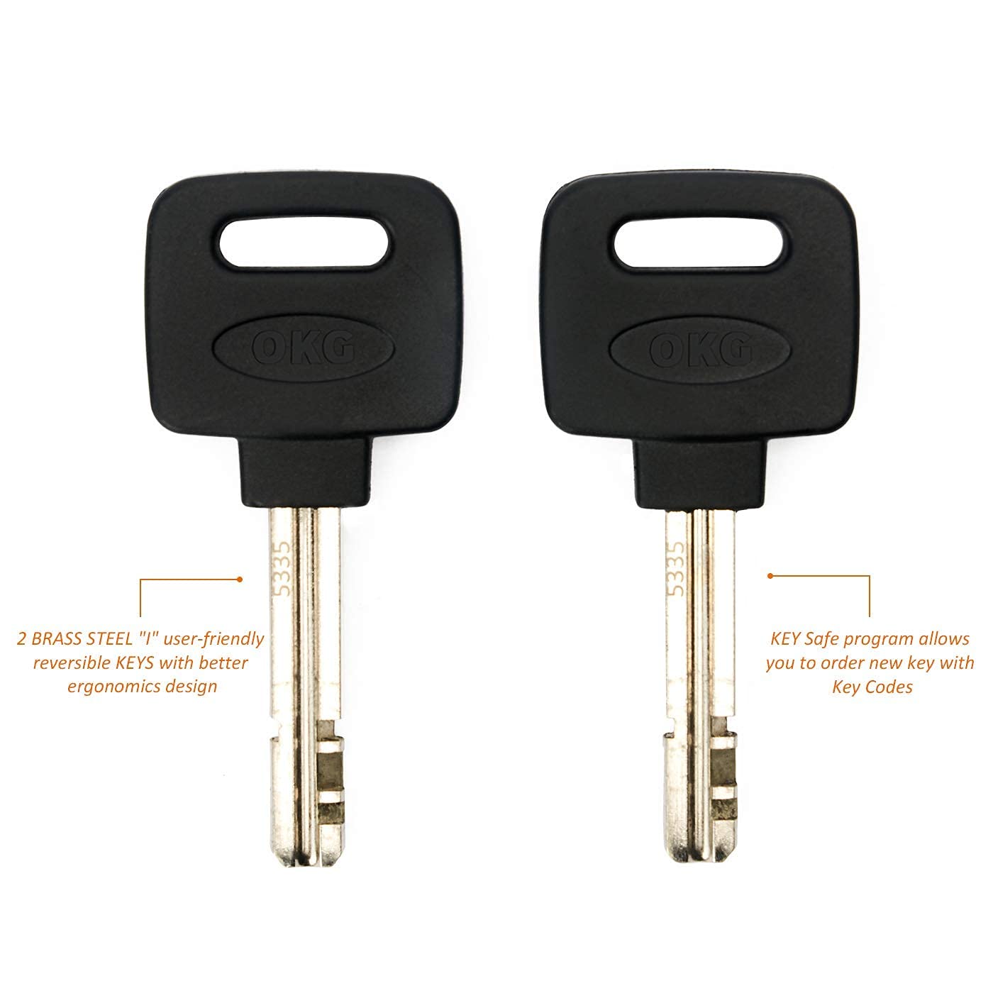 OKG Heavy Duty Motorcycle Chain Lock, 4 Keys, 3.3 ft x 1/2 in (12mm) Thick Hexagonal Noose Security Chain with 18mm Cut Proof Hardened Alloy Steel U Lock for Motorcycles, Bikes, Mopeds, ATVs, and More - Image 4