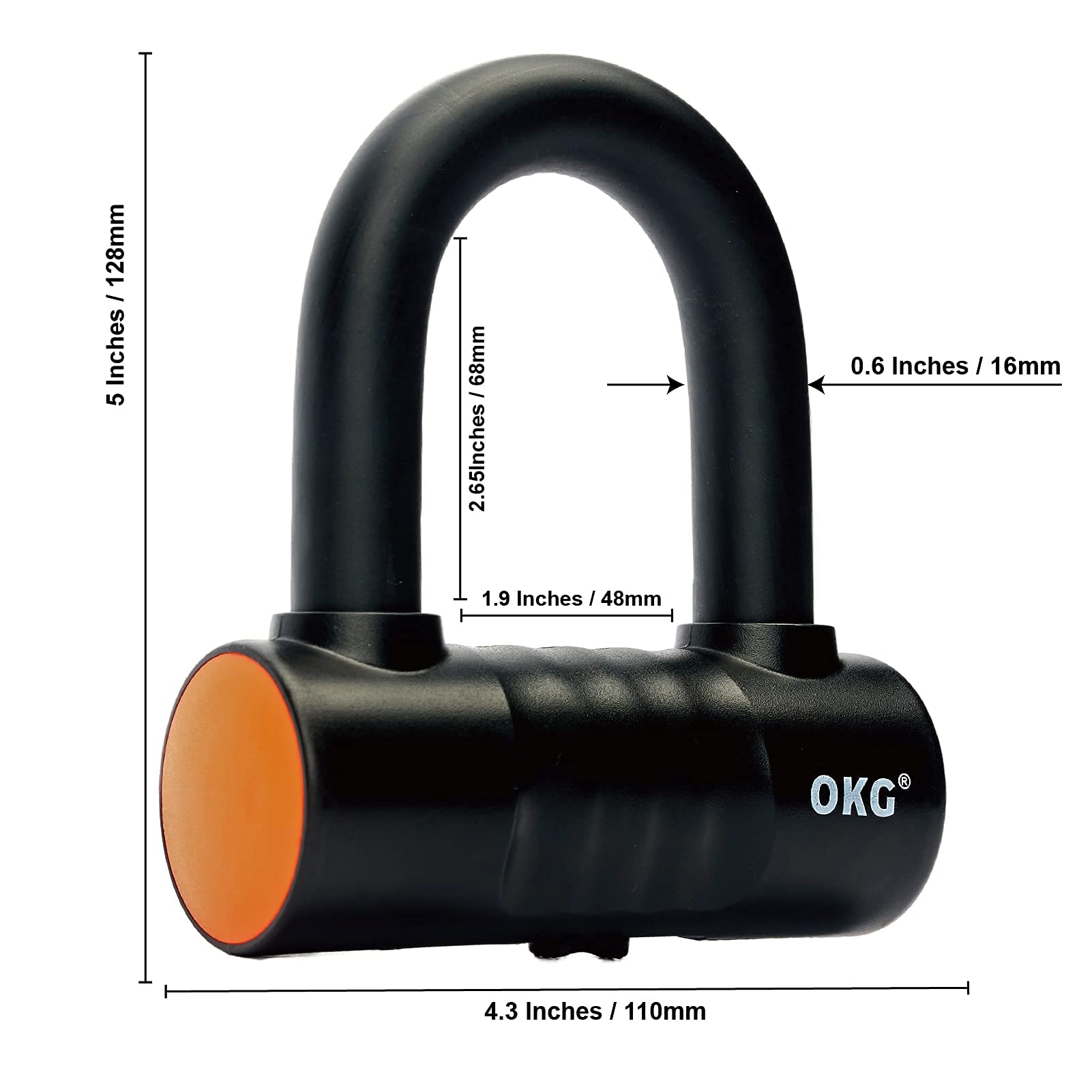 OKG Heavy Duty Chain Lock - 4 Keys, 11lbs, 3.9 ft x 1/2 in (12mm) Thick Noose Security Chain Combo 11/16" (18mm) Small U Lock for Motorcycles, Mopeds, E-Bikes, Trailers, ATVs, etc. - Image 5